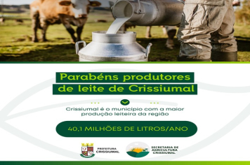 Crissiumal é destaque na produção leiteira!