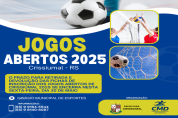  Últimos dias de inscrição – Jogos Abertos de Crissiumal 2025!