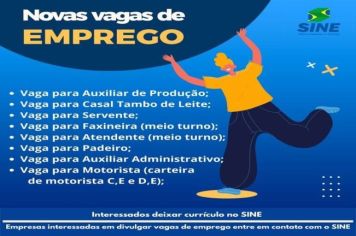 SINE DE CRISSIUMAL dispõe de novas vagas de emprego ????