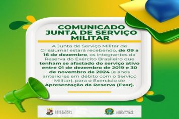 Comunicado da Junta de Serviço Militar de Crissiumal