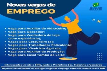 SINE DE CRISSIUMAL dispõe de novas vagas de emprego