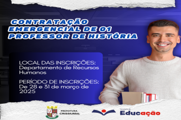 Contratação Emergencial – Professor de História (20h)
