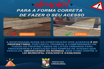 Administração municipal pede atenção para as normas de acesso às calçadas.