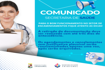 Comunicado da Secretaria de Saúde de Crissiumal