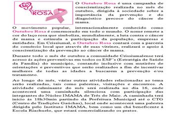 Inicia hoje a campanha CRISSIUMAL ROSA