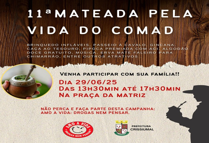 Vem aí a 11ª Mateada pela Vida – COMAD!