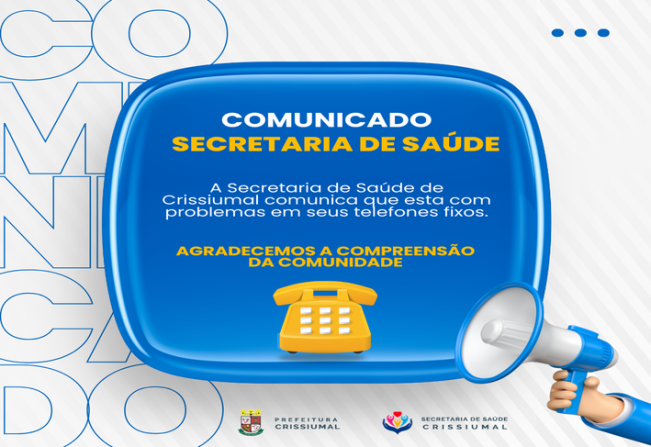 Comunicado da Secretaria de Saúde de Crissiumal‼️